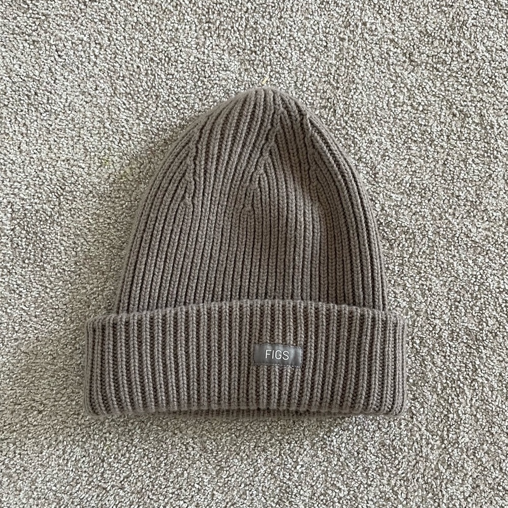 FIGS Dark Fawn Oversized Beanie